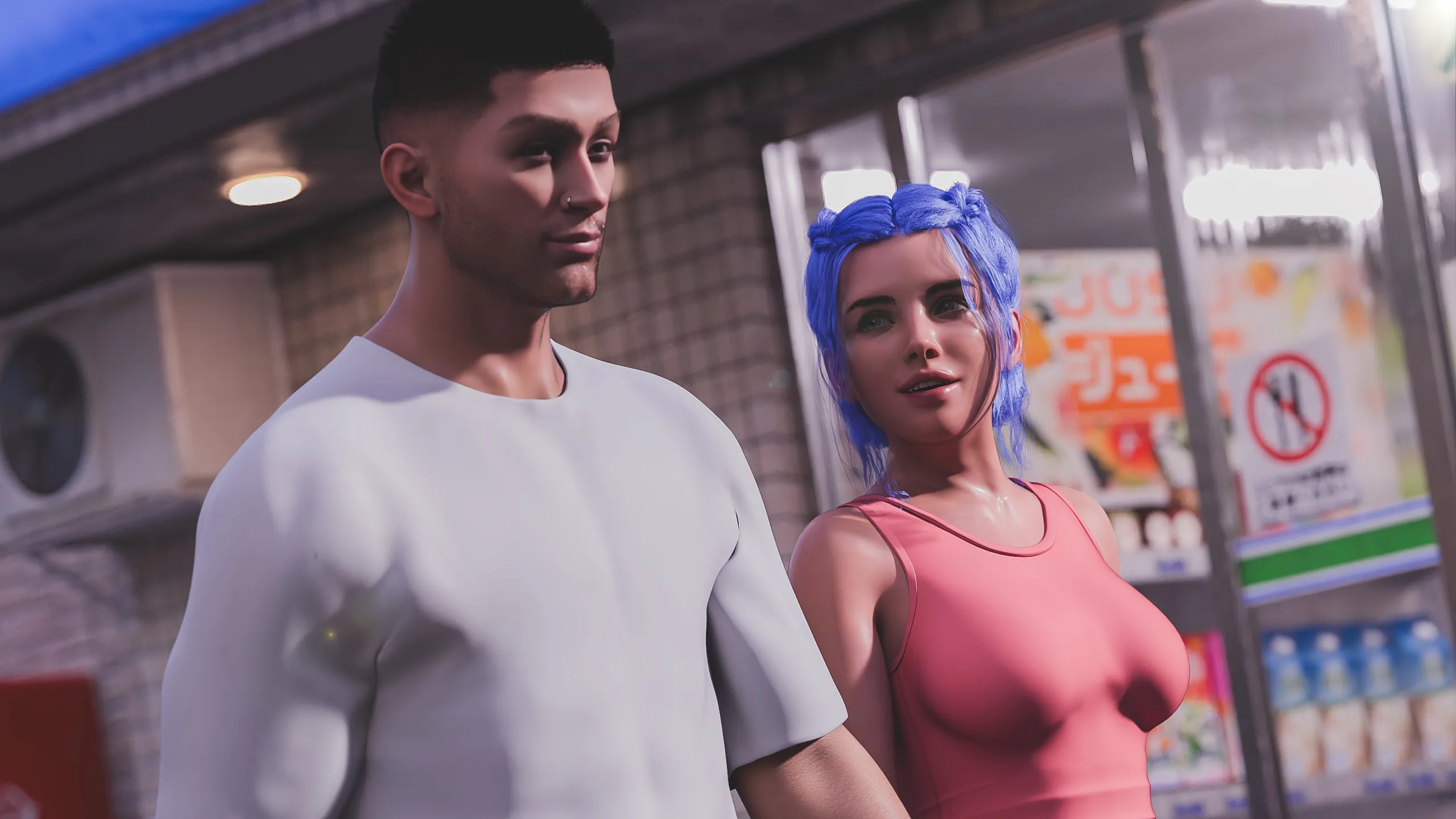 Martina and Lukas walking in Japan